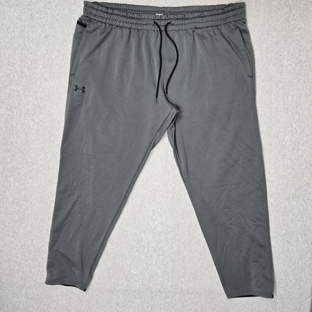Under Armour Men Activewear Pants 3XL Gray Sweatpants Fleece Coldgear Logo